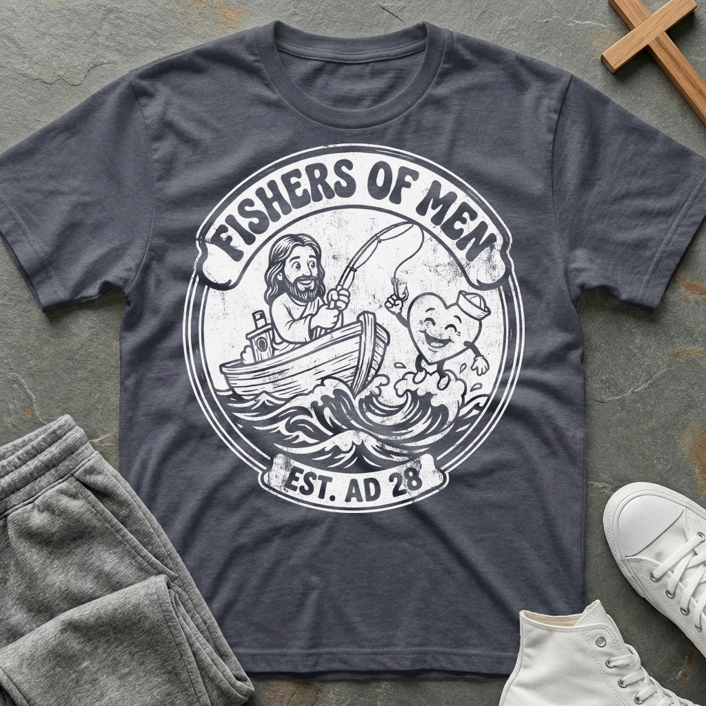 Fishers of Men T-Shirt - Heather Navy