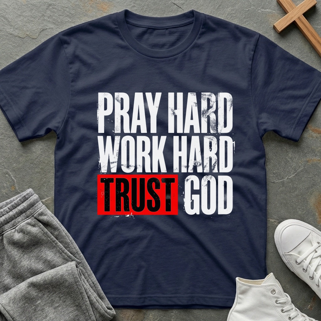 Pray Hard T-Shirt - Navy