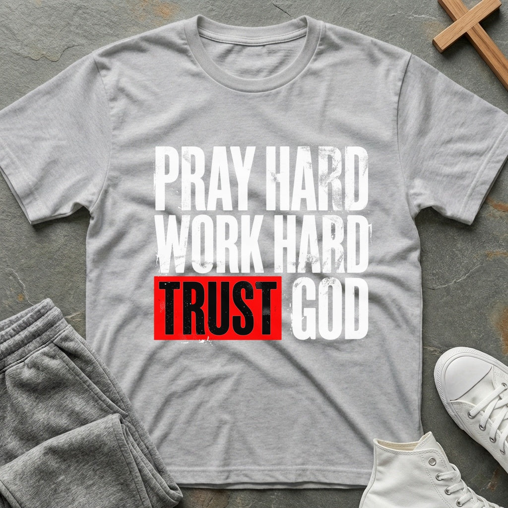 Pray Hard T-Shirt - Sport Grey